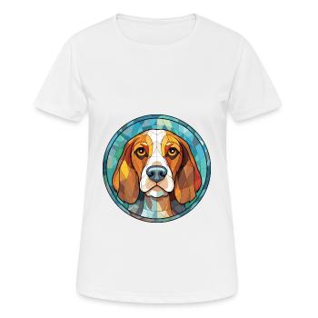 Cao De Seo Miguel race de chien verre aquarelle - T-shirt respirant Femme - blanc - Devant - AI Model Female 172 dark (172cm)
