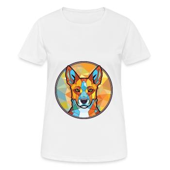 Bouvier australien chien race aquarelle colorée - T-shirt respirant Femme - blanc - Devant - AI Model Female 172 dark (172cm)