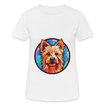 Terrier australien chien race aquarelle colorée - T-shirt respirant Femme - blanc - Devant - AI Model Female 172 dark (172cm)