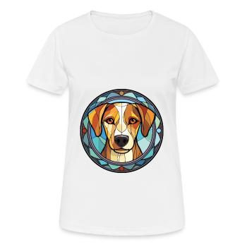 Kretische Hunderasse Aquarell-Illustration - Frauen T-Shirt atmungsaktiv - Weiß - Vorne - AI Model Female 172 dark (172cm)