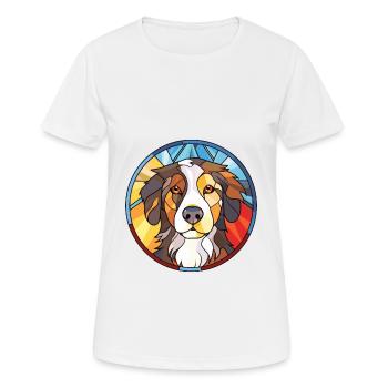 Cumberland Sheepdog Dog Breed Colorful Watercolor - Women's Breathable T-Shirt - white - Front - AI Model Female 172 dark (172cm)