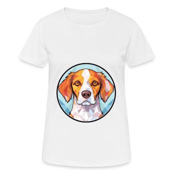 Danois suédois chien race chien aquarelle verre - T-shirt respirant Femme - blanc - Devant - AI Model Female 172 dark (172cm)