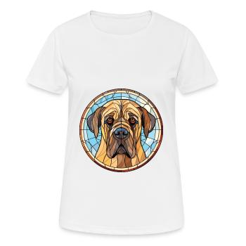 Englische Doggen-Hunderasse Aquarell-Illustration - Frauen T-Shirt atmungsaktiv - Weiß - Vorne - AI Model Female 172 dark (172cm)