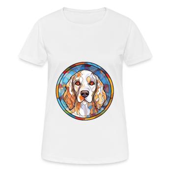 Setter anglais chien race aquarelle Illustration - T-shirt respirant Femme - blanc - Devant - AI Model Female 172 dark (172cm)
