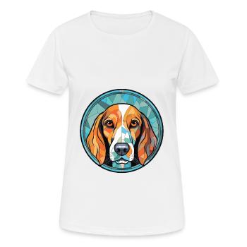 Estnische Jagdhundrasse Aquarell-Illustration - Frauen T-Shirt atmungsaktiv - Weiß - Vorne - AI Model Female 172 dark (172cm)