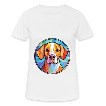 Drever chien race coloré aquarelle Illustration - T-shirt respirant Femme - blanc - Devant - AI Model Female 172 dark (172cm)