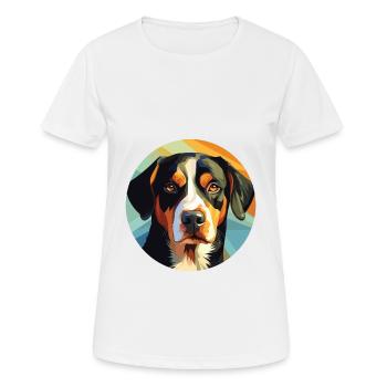 Entlebucher Mountain Dog Breed Colorful Watercolor - Women's Breathable T-Shirt - white - Front - AI Model Female 172 dark (172cm)