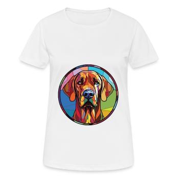 Illustration à l’aquarelle de race de chien Brasileiro - T-shirt respirant Femme - blanc - Devant - AI Model Female 172 dark (172cm)