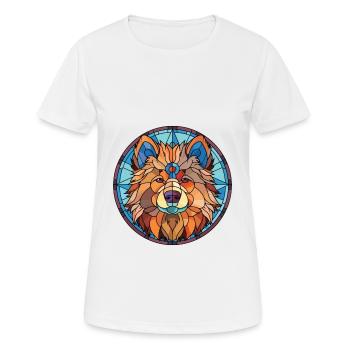 Eurasier Dog Breed Watercolor Glass Illustration - Women's Breathable T-Shirt - white - Front - AI Model Female 172 dark (172cm)