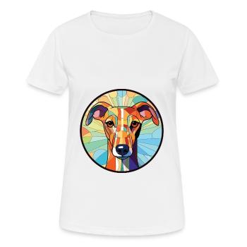 Galgo Español Hunderasse Aquarell Illustration - Frauen T-Shirt atmungsaktiv - Weiß - Vorne - AI Model Female 172 dark (172cm)