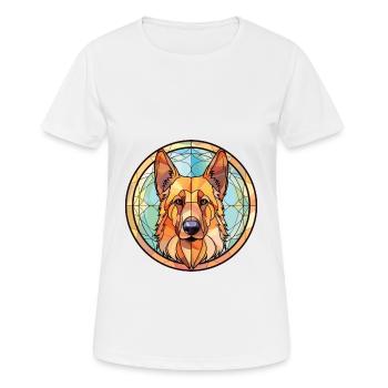 Garafia Shepherd Dog Breed Watercolor Illustration - Women's Breathable T-Shirt - white - Front - AI Model Female 172 dark (172cm)