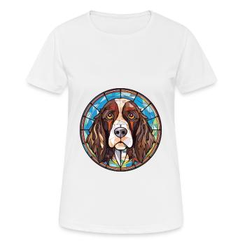 German Longhaired Pointer Dog Breed Watercolor - Women's Breathable T-Shirt - white - Front - AI Model Female 172 dark (172cm)