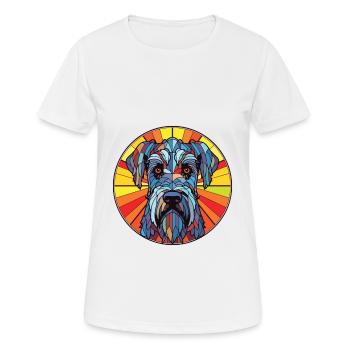 Giant Schnauzer Dog Breed Watercolor Illustration - Women's Breathable T-Shirt - white - Front - AI Model Female 172 dark (172cm)