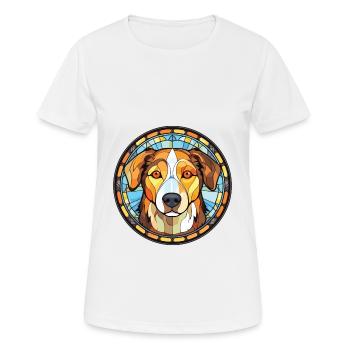 Georgischer Schäferhund Rasse buntes Aquarell - Frauen T-Shirt atmungsaktiv - Weiß - Vorne - AI Model Female 172 dark (172cm)