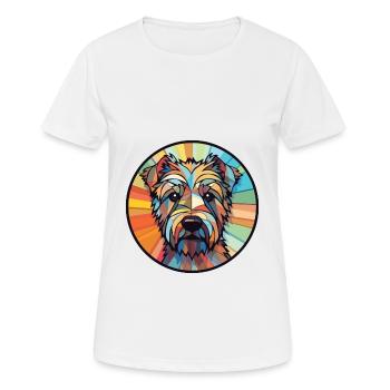Glen Of Imaal Terrier chien race verre aquarelle - T-shirt respirant Femme - blanc - Devant - AI Model Female 172 dark (172cm)