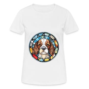 Grand Anglo Français Blanc Et Noir Chien Aquarelle - T-shirt respirant Femme - blanc - Devant - AI Model Female 172 dark (172cm)