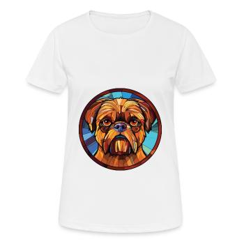 Griffon Bruxellois Hunderasse buntes Aquarell - Frauen T-Shirt atmungsaktiv - Weiß - Vorne - AI Model Female 172 dark (172cm)