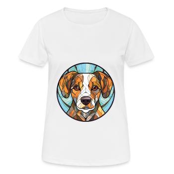 Havenese chien race aquarelle verre Illustration - T-shirt respirant Femme - blanc - Devant - AI Model Female 172 dark (172cm)