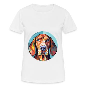 Hannover Hund Rasse Aquarell Illustration - Frauen T-Shirt atmungsaktiv - Weiß - Vorne - AI Model Female 172 dark (172cm)