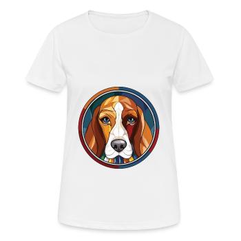 Grand Anglo Francais Tricolore Dog Watercolor - Women's Breathable T-Shirt - white - Front - AI Model Female 172 dark (172cm)