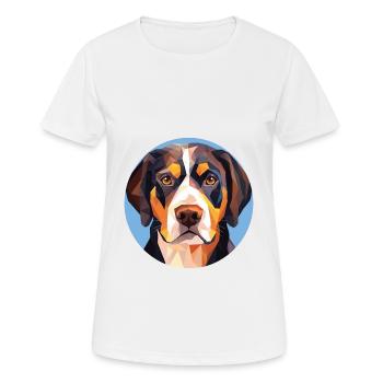 Grand Chien de Montagne Suisse Race Aquarelle Verre - T-shirt respirant Femme - blanc - Devant - AI Model Female 172 dark (172cm)