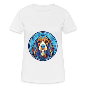 Griffon Bleu De Gascogne Race Chien Aquarelle - T-shirt respirant Femme - blanc - Devant - AI Model Female 172 dark (172cm)