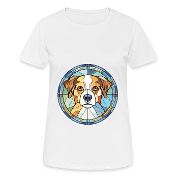Hokkaido Ken Hunderasse Aquarell Illustration - Frauen T-Shirt atmungsaktiv - Weiß - Vorne - AI Model Female 172 dark (172cm)