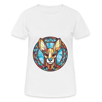 Hase indische Hunderasse Aquarell Illustration - Frauen T-Shirt atmungsaktiv - Weiß - Vorne - AI Model Female 172 dark (172cm)