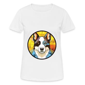 Karelian Bear Dog Breed Watercolor Illustration - Women's Breathable T-Shirt - white - Front - AI Model Female 172 dark (172cm)