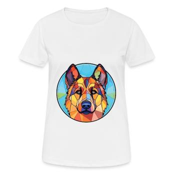 Karst Shepherd Dog Breed Watercolor Illustration - Women's Breathable T-Shirt - white - Front - AI Model Female 172 dark (172cm)