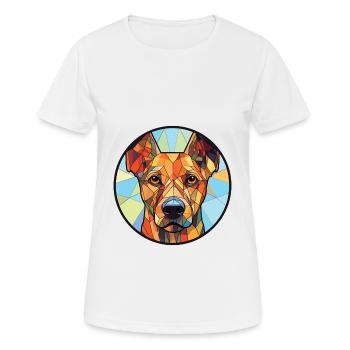 Jagdterrierl Hunderasse Aquarell Illustration - Frauen T-Shirt atmungsaktiv - Weiß - Vorne - AI Model Female 172 dark (172cm)