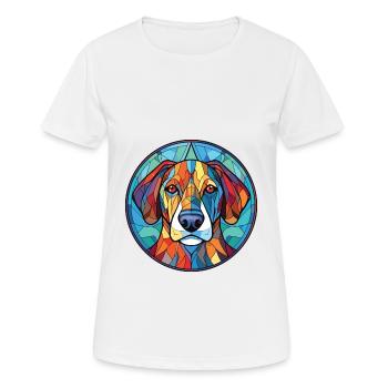 Kintamani chien race aquarelle verre Illustration - T-shirt respirant Femme - blanc - Devant - AI Model Female 172 dark (172cm)
