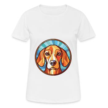 Harrier chien race coloré aquarelle illustration - T-shirt respirant Femme - blanc - Devant - AI Model Female 172 dark (172cm)