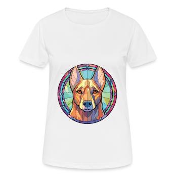 Kai Ken chien race coloré aquarelle Illustration - T-shirt respirant Femme - blanc - Devant - AI Model Female 172 dark (172cm)