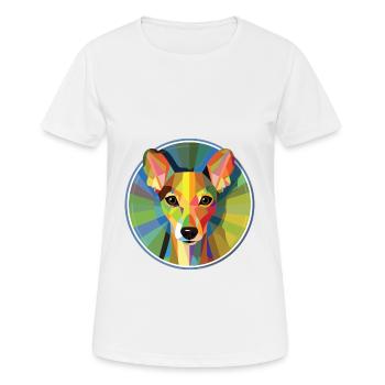 Lévrier italien chien race aquarelle colorée - T-shirt respirant Femme - blanc - Devant - AI Model Female 172 dark (172cm)