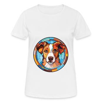 Koolie chien race coloré aquarelle Illustration - T-shirt respirant Femme - blanc - Devant - AI Model Female 172 dark (172cm)