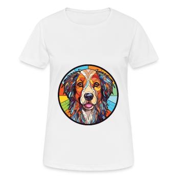 Kuchi Afghan Shepard chien race aquarelle colorée - T-shirt respirant Femme - blanc - Devant - AI Model Female 172 dark (172cm)