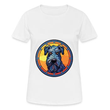 Kerry Blue Terrier Hunderasse buntes Aquarell - Frauen T-Shirt atmungsaktiv - Weiß - Vorne - AI Model Female 172 dark (172cm)