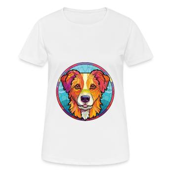 Kyi Leo Hunderasse Bunte Aquarell-Illustration - Frauen T-Shirt atmungsaktiv - Weiß - Vorne - AI Model Female 172 dark (172cm)