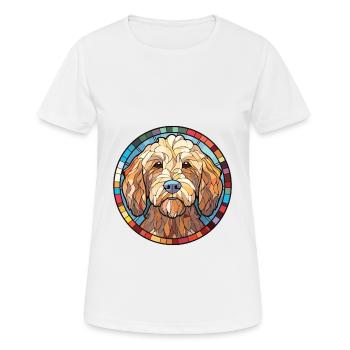 Labradoodle Dog Breed Watercolor Illustration - Women's Breathable T-Shirt - white - Front - AI Model Female 172 dark (172cm)