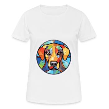 Nouvelle-Zélande Tête Chien Race Aquarelle Colorée - T-shirt respirant Femme - blanc - Devant - AI Model Female 172 dark (172cm)