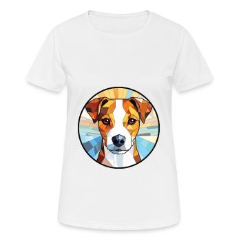 Parson Russell Terrier Hunderasse Aquarellglas - Frauen T-Shirt atmungsaktiv - Weiß - Vorne - AI Model Female 172 dark (172cm)