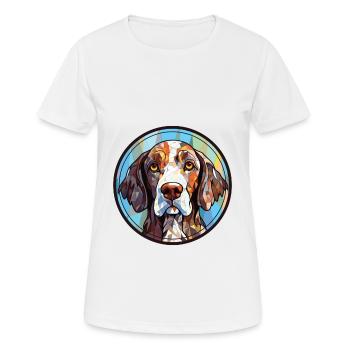 Slowakische rauhaarige Pointer-Hunderasse Aquarell - Frauen T-Shirt atmungsaktiv - Weiß - Vorne - AI Model Female 172 dark (172cm)