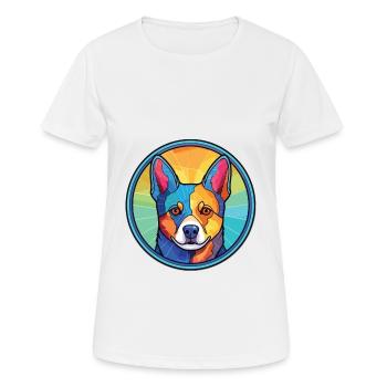 Norrbottenspets Hunderasse Aquarell Illustration - Frauen T-Shirt atmungsaktiv - Weiß - Vorne - AI Model Female 172 dark (172cm)