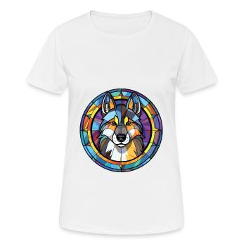 Siberian Husky Hunderasse Aquarell Illustration - Frauen T-Shirt atmungsaktiv - Weiß - Vorne - AI Model Female 172 dark (172cm)