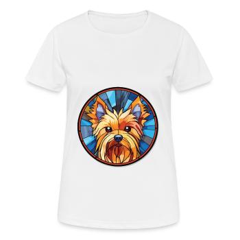 Silky Terrier chien race aquarelle Illustration - T-shirt respirant Femme - blanc - Devant - AI Model Female 172 dark (172cm)
