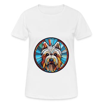Skye Terrier lap chien race aquarelle Illustration - T-shirt respirant Femme - blanc - Devant - AI Model Female 172 dark (172cm)