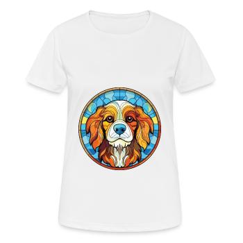 Smalandsstovare Dog Breed Watercolor Illustration - Women's Breathable T-Shirt - white - Front - AI Model Female 172 dark (172cm)