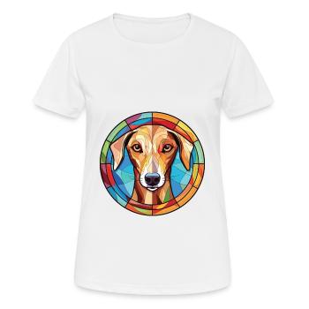 Vieux lévrier croate race chien aquarelle verre - T-shirt respirant Femme - blanc - Devant - AI Model Female 172 dark (172cm)