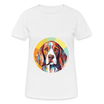 Vieux danois Pointer chien race aquarelle colorée - T-shirt respirant Femme - blanc - Devant - AI Model Female 172 dark (172cm)